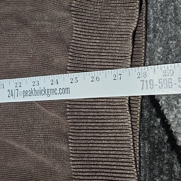 VINTAGE BKE QUARTER-BUTTON MOCK-NECK SNAP-POCKET SLEEVE PATTERN BROWN SW… - Picture 9 of 11